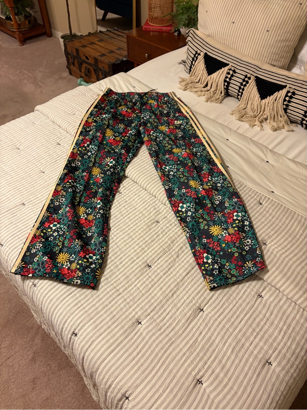 Adidas x Liberty Floral Track Pants with Side Stripe - Green